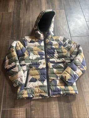 Camouflage-Print Puffer Jacket with Hood - Kids